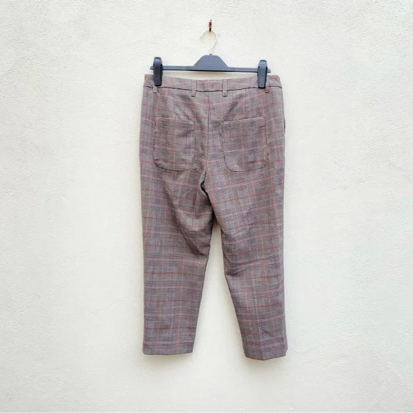 NEXT Women’s Check Plaid Trousers Sz 10 Petite Short Ankle Grazer Tartan Stretch - Picture 4 of 9